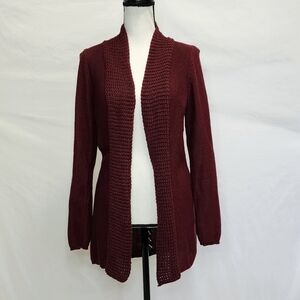 Lucy & Laurel Maroon Knit Cardigan